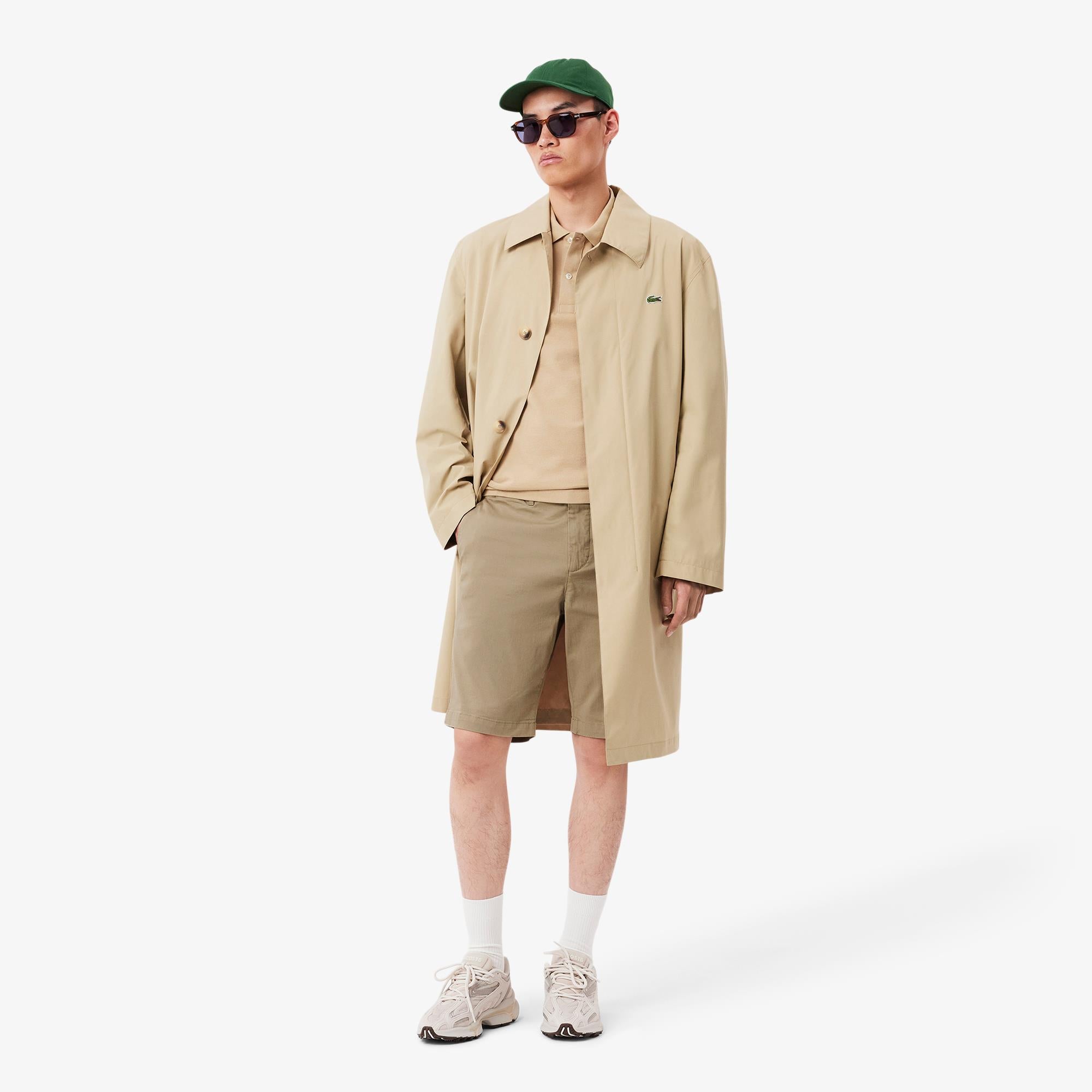 Lacoste Mens Slim Fit Cotton Chino Shorts Beige